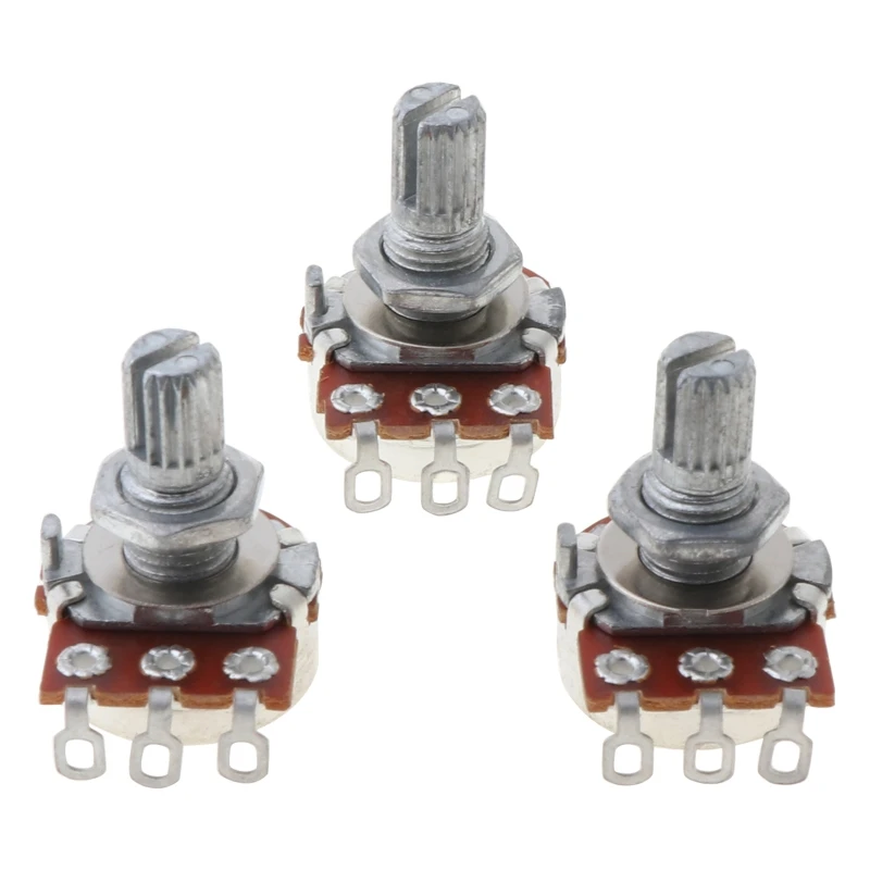 

3 Pcs New Guitar Potentiometer B250k Split Shaft Pots Audio Tone Switch Control