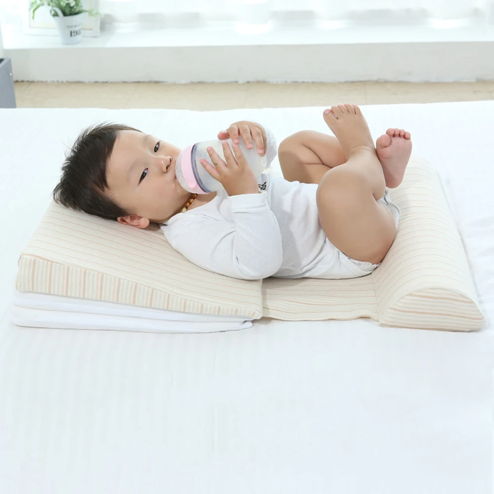 

Hot Newborn Baby Sleep Pillow Anti Baby Spit Milk Crib Cot Sleep Positioning Wedge Anti-Reflux Cushion Cotton Pad Mat