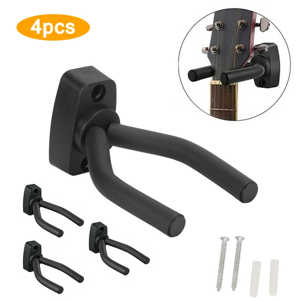 

4pcs Wall Mount Guitar Hanger Hook Non-Slip Holder Stand For Acoustic Guitar Ukulele Violin Bass Guitar Instrument Accessories