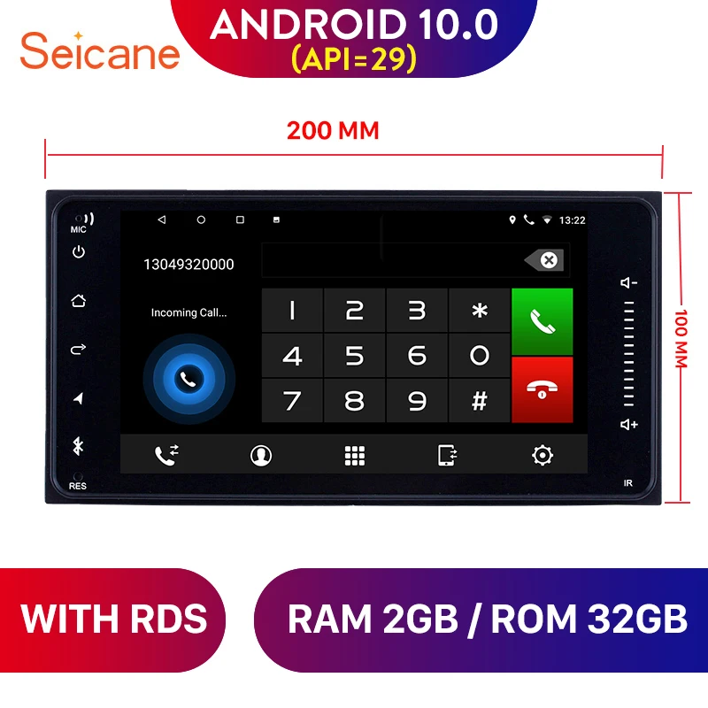 Автомобильный мультимедийный плеер Seicane 7 дюймов Android 10 0 200*100 мм радио GPS навигация