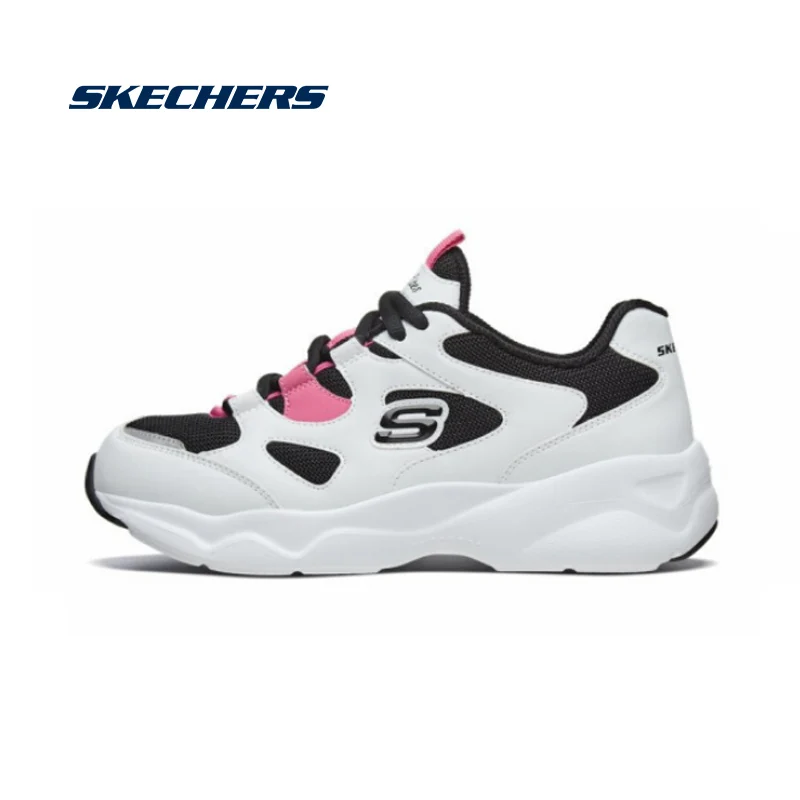 Женские кроссовки на платформе Skechers Оригинальные из натуральной кожи 88888364-WBK |