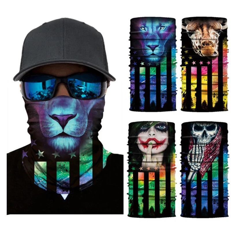 Спортивная Балаклава мотоциклетная 3d головная повязка на голову шарф цветные