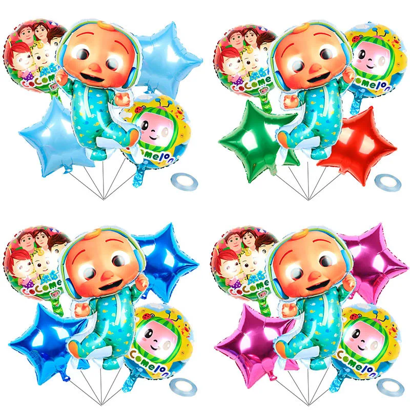 

Cocomelon theme family party balloon children birthday party decoration aluminum film JOJO balloon decoration baby shower