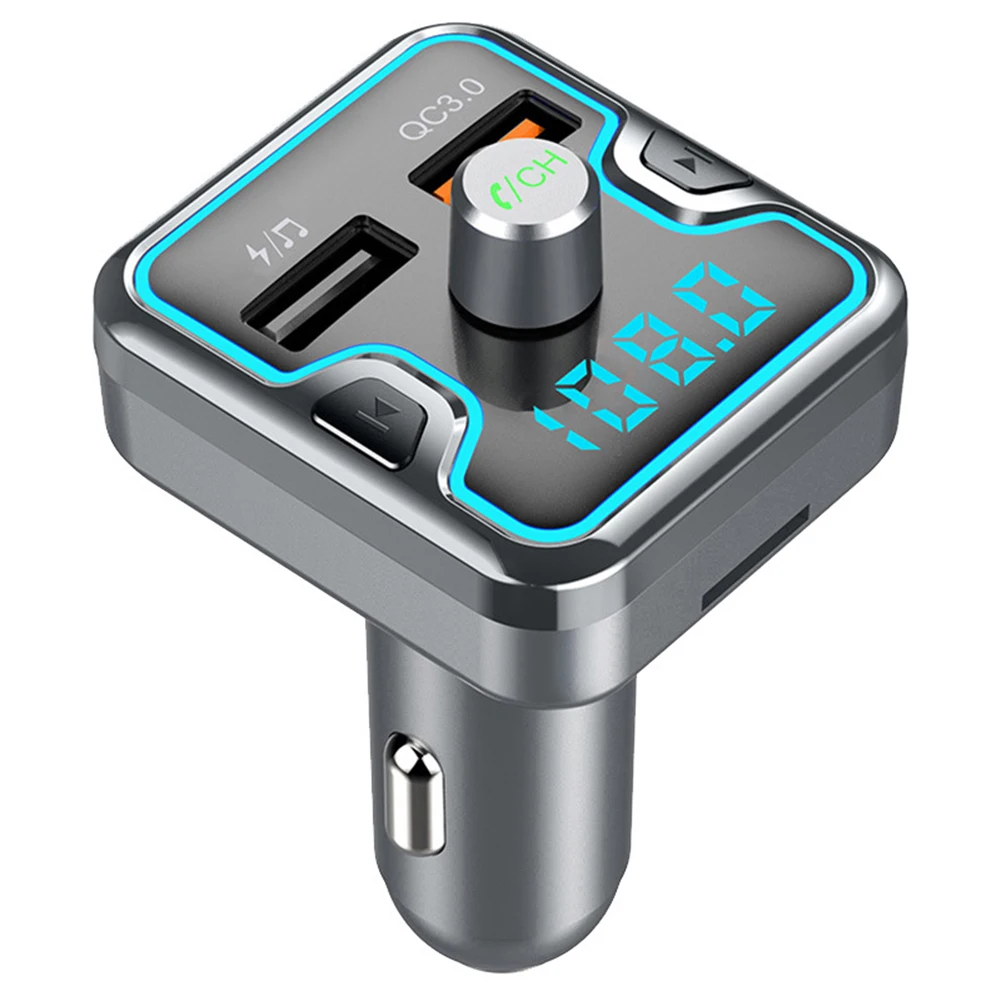 Автомобильный Bluetooth-совместимый Fm-передатчик, беспроводной адаптер, модулятор, автомобильное радио, mp3-плеер, гарнитура, адаптер зарядного устройства USB Qc3.0