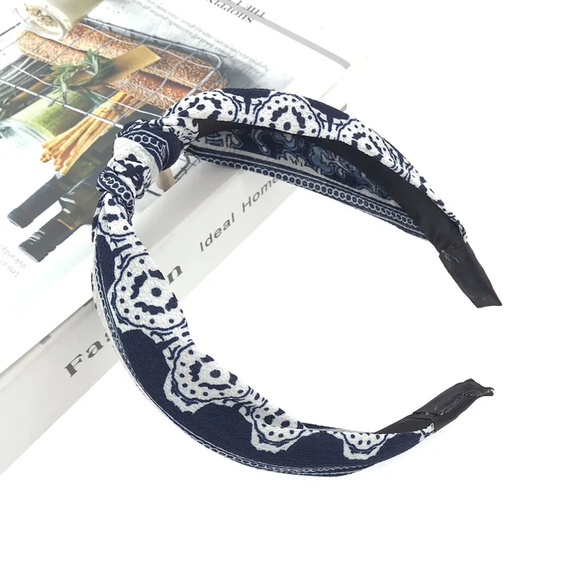 Ethnic Style Women Girls Vintage Hair Bands Flower Print Headbands Cross Turban Bandage Bandanas HairBands Elastic Accessor |