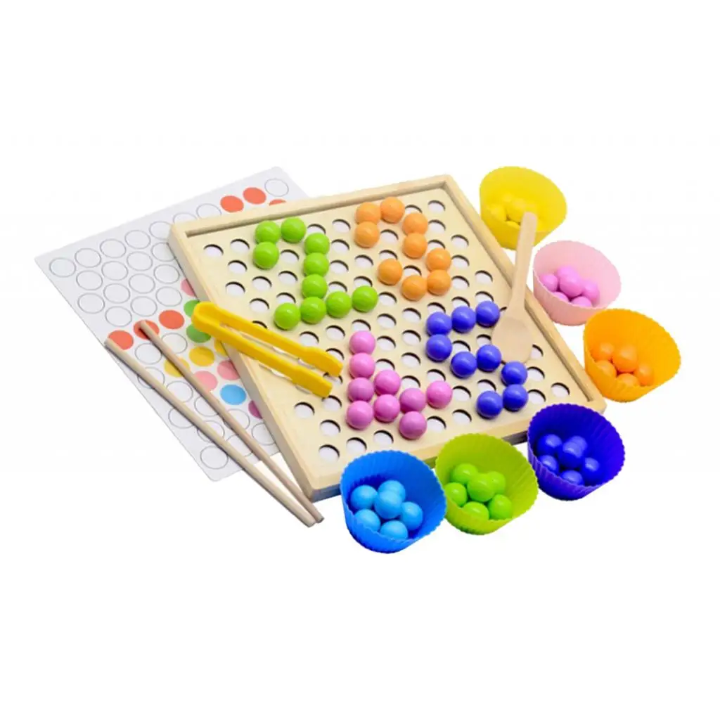 

Children Memory Training Matching Pair Game Clip Beads Two-In-One Toy Baby Gifts