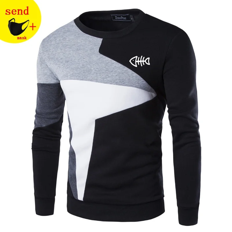 

Мужская толстовка с принтом в виде рыбьей кости, весенняя, 2021