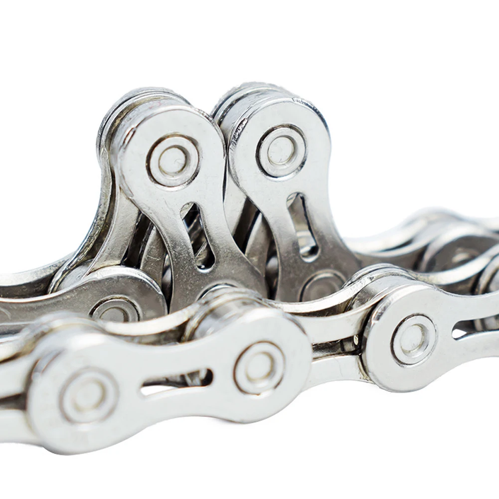 

9/10 Speed Bicycle Chain Silver Half Hollow Bike Chain Mountain Road Bike Full Hollow Chains Ultralight Wear-resisting Chain