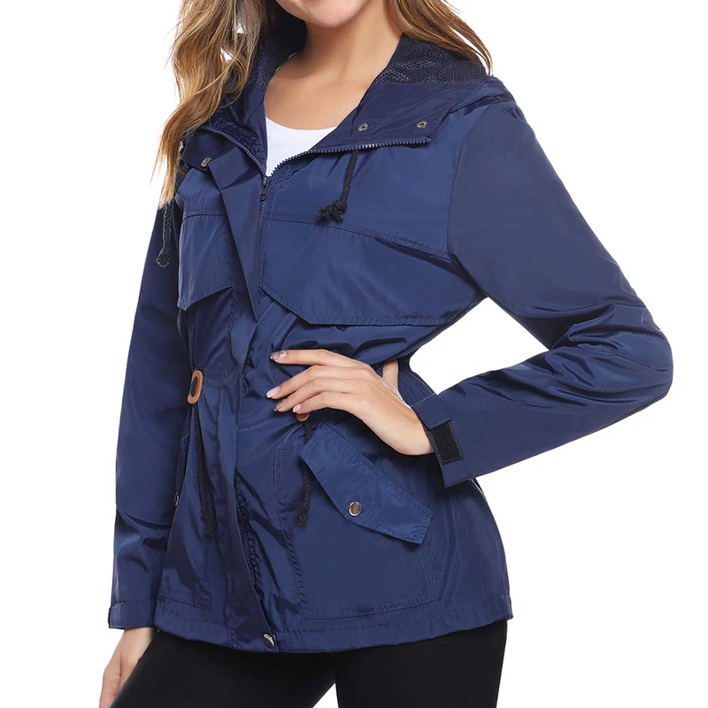 Водонепроницаемая Женская куртка легкие пальто плащ с капюшоном уличная