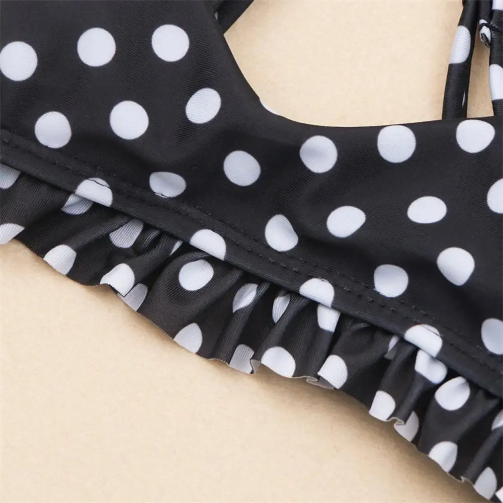 Черный точечный бикини-танга сексуальный женский комплект бикини с высокой