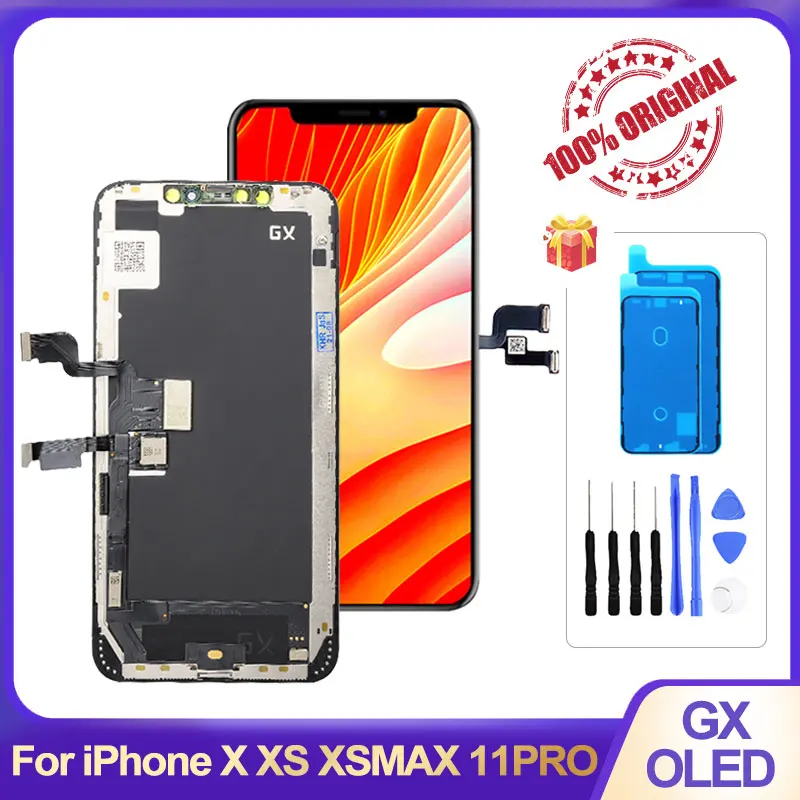 

GX HK Pantalla OLED For iPhone X XS XSMax 11Pro LCD Display Touch Screen Digitizer Assembly Tested No Dead Pixel Replacement LCD