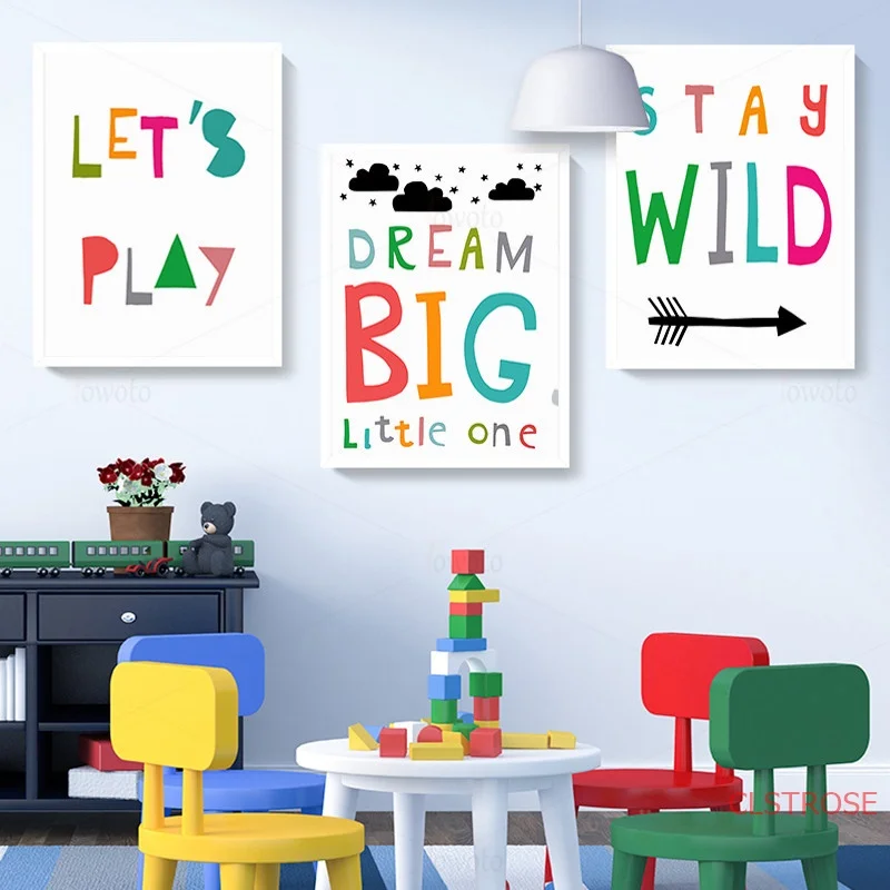 

Rainbow Wall Art Inspiration Quotes Posters and Prints Minimalist Canvas Paintings In The Bedroom Kids Poster Wall Pictures