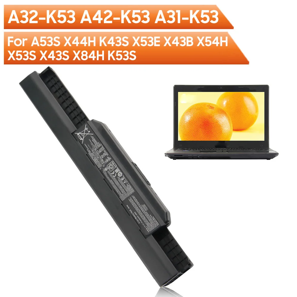 

Оригинальная запасная аккумуляторная батарея Φ для ASUS A53S X44H K43S X53E X43B X54H X53S X43S X84H K53S 4400mAh