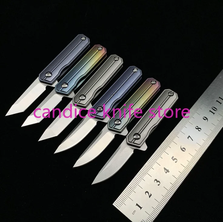 Складной мини-нож тактический клинок из титанового сплава с лезвием D2 для