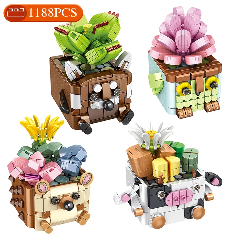 

Техническая идея, серия растений, цветок, строительные блоки Moc Diy, горшечные суккуленты, модель, кирпичи в сборе, игрушки, праздничный подаро...
