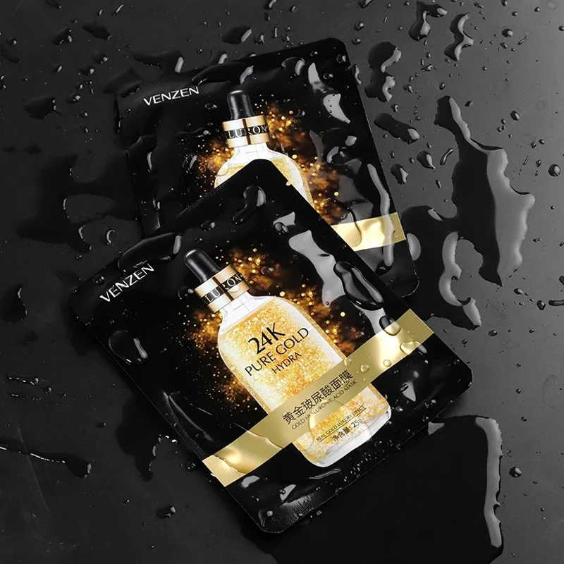 VENZEN 24K Золотая маска для лица Гиалуроновая кислота увлажняющая сужающаяся поры