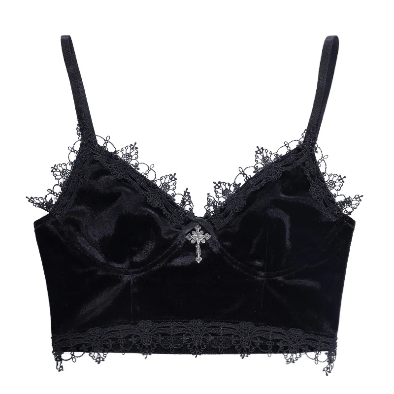 

The dark little witch sling corset lace top ladies summer gothic clothes