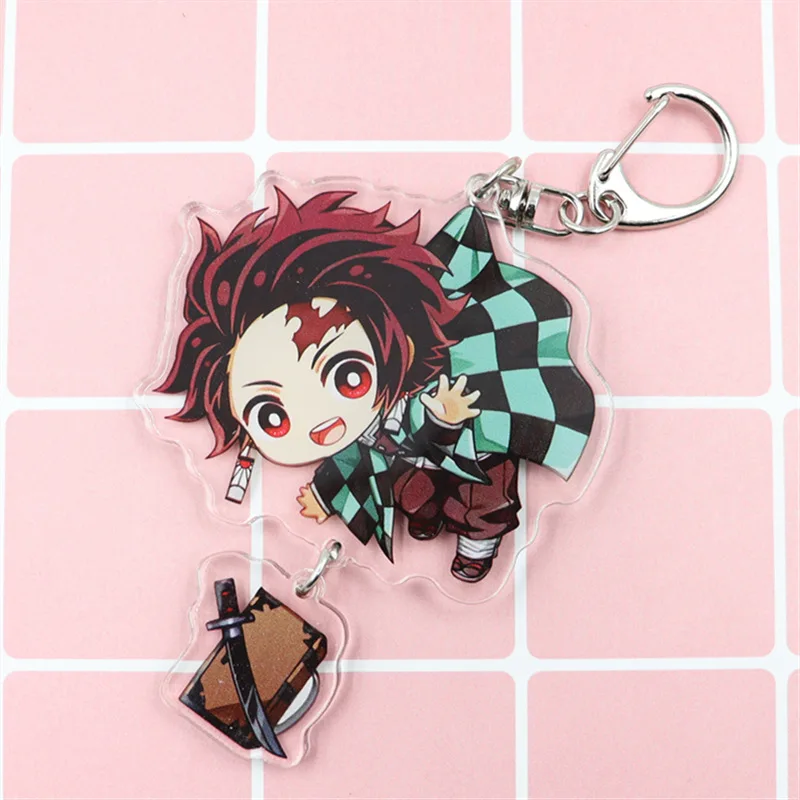 

Anime Demon Slayer Kimetsu No Yaiba Keychain Kamado Tanjirou Kamado-Nezuko Tomioka Giyuu Acrylic Key Chain Cute Funny Cartoon