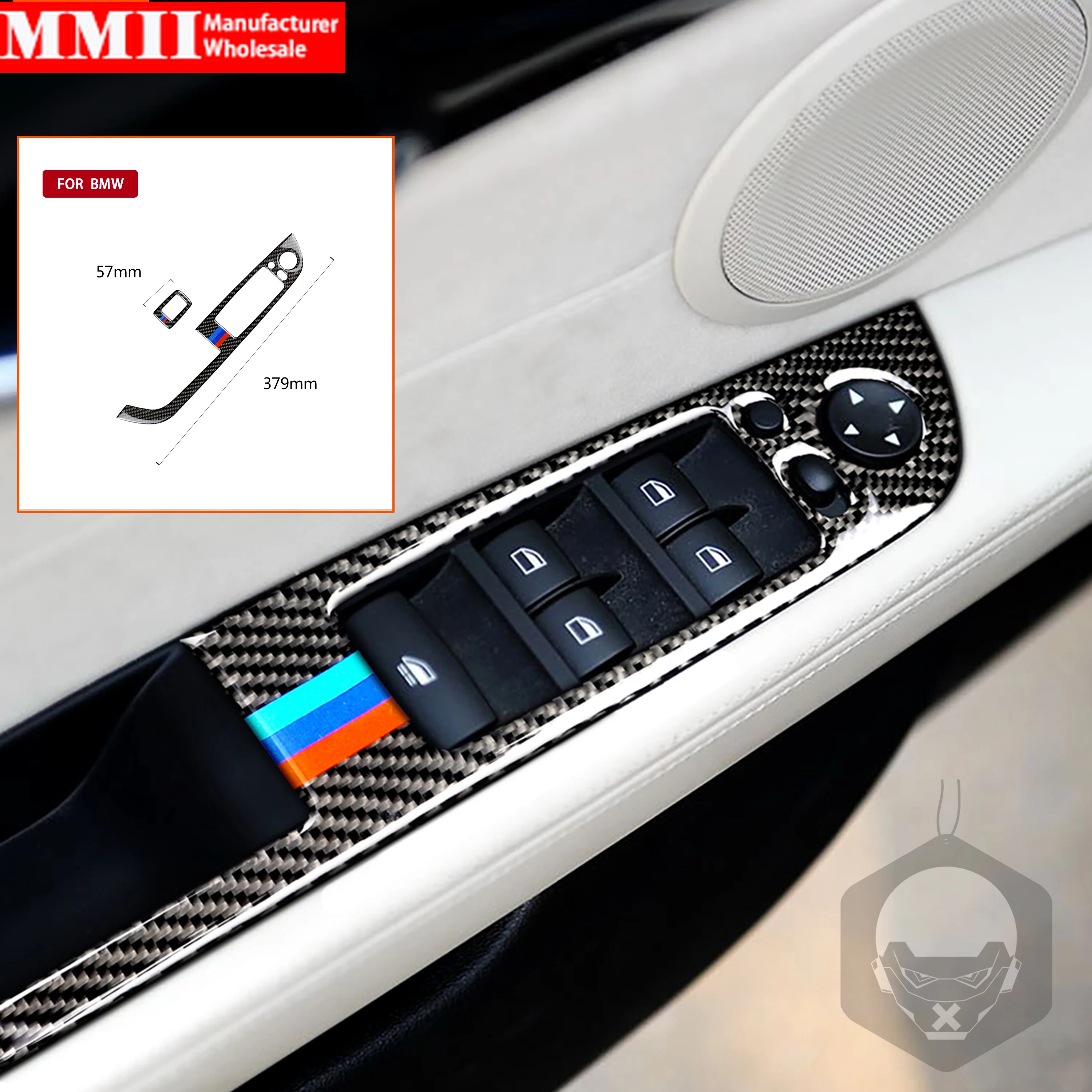 For BMW Z4 E89 2009-2015 Carbon Window Lifting Control Stickers Switch Frame Armrest Panel Cover Interior Car Accessories