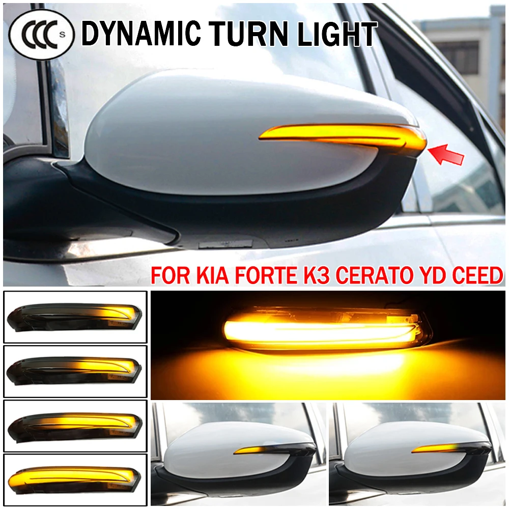 

2pcs LED Dynamic Turn Signal Side Mirror Blinker Indicator Sequential Light For Kia K3 Forte YD 2014-2018 Ceed (JD) 2013-2018