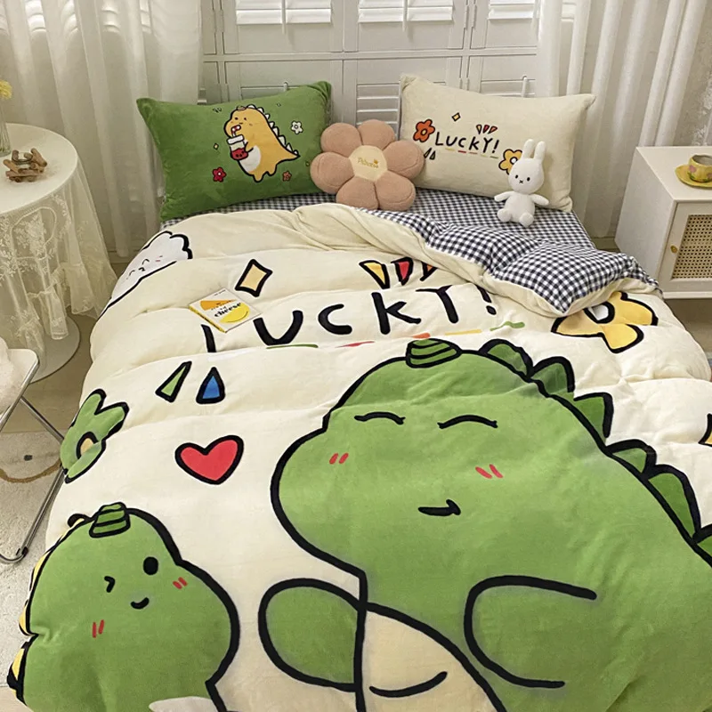 

High-quality, New, Grade-a, Extra-thick Milk, Velvet, Four-piece, Warm Autumn and Winter, Vaale, Velvet, Quilts, Quilts