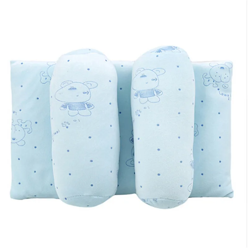 Almohada suave para beb&eacute;, coj&iacute;n de cabeza plana antivuelco, apoyo para dormir, de algod&oacute;n, bonita-0