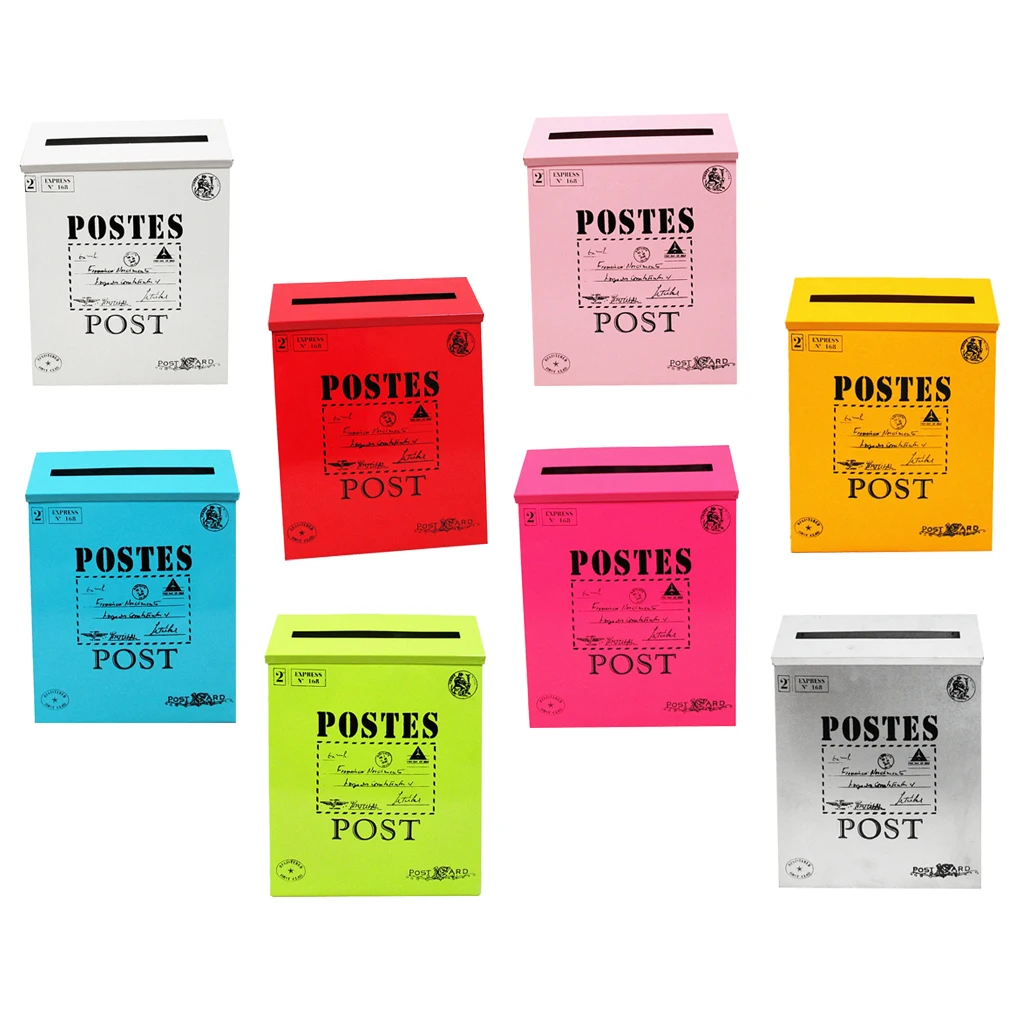 Винтажный оцинкованный почтовый ящик держатель для газет Розовый Внешний