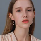 Серьги-подвески женские, асимметричные, с подсолнухом, Луной