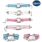 Браслеты Женские плетеные кожаные, с сублимационной печатью, 10 шт., пустые браслеты