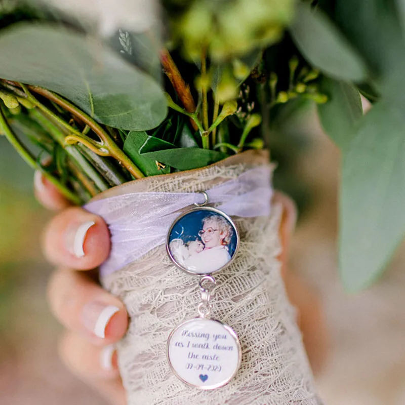 Шарм на память для свадебного букета шармы с фотографиями заказ от 1 до 5 круглый