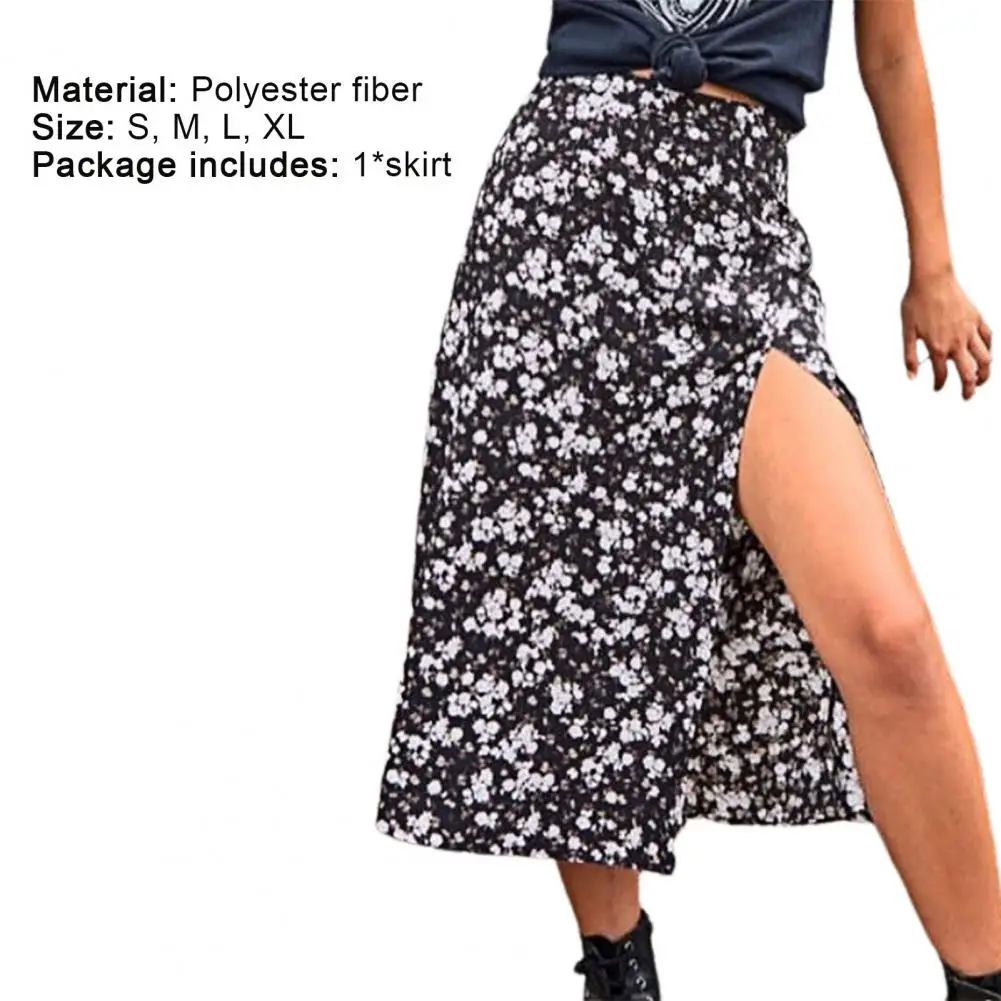 

Women Skirt 2021 Leopard Print Breathable Polyester High Waist Midi Skirt for Party Long Skirt Streetwear S -L