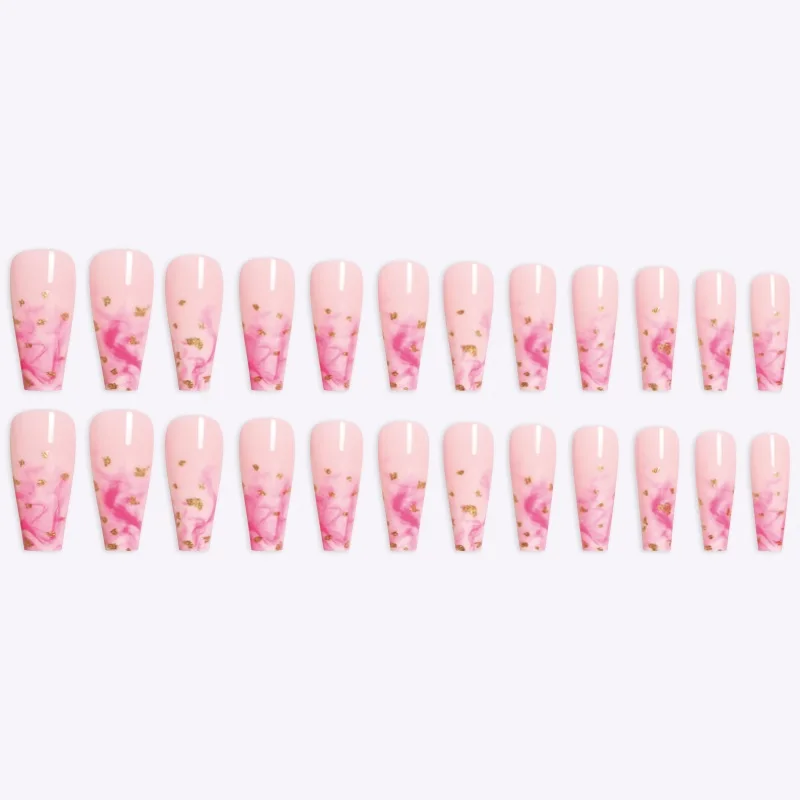 Красочные накладные ногти 24 шт. квадратные удлиненные акриловые Набор для