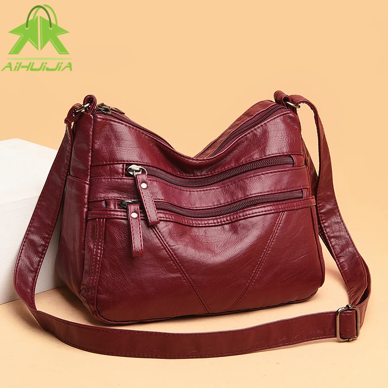

Simplicity Casual Women Messenger Bag Fashion High Capacity Shoulder Bags 2021 New High Quality Pu Leather Travel Women Handbag