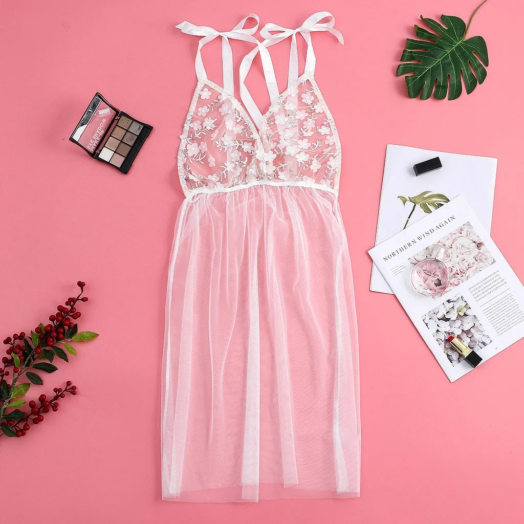 2020 Сексуальная сетчатая ночная рубашка женское белье комбинация одежда для сна