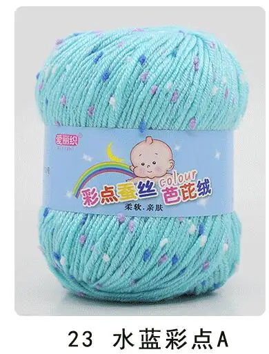 23 waterblue A TPRPYN 1 шт = 50 г детский хлопок кашемир пряжа для ручная вязка крючком камвольная шерстяная нить красочная Эко-окрашенная рукоделие - Цвет: 23 waterblue A