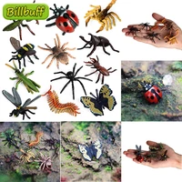 6pcs simulation mini insect pvc ladybug bee spider models action figures collection cognition educational toys for children gift