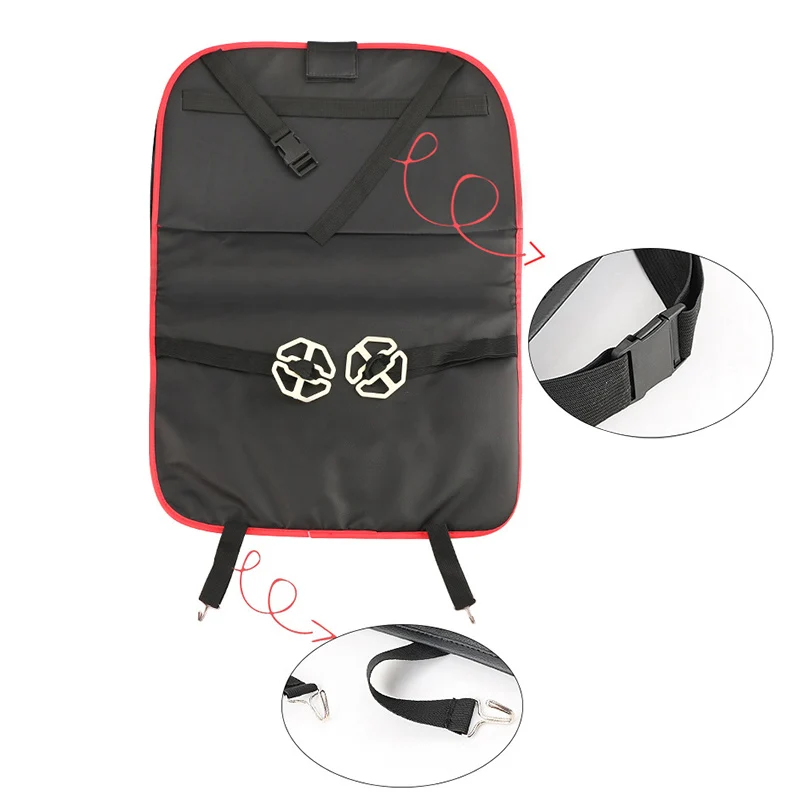 

Pu Leather Car Seat Back Organizer Table Tray Travel Storage Bag Foldable Dining Table SEC88