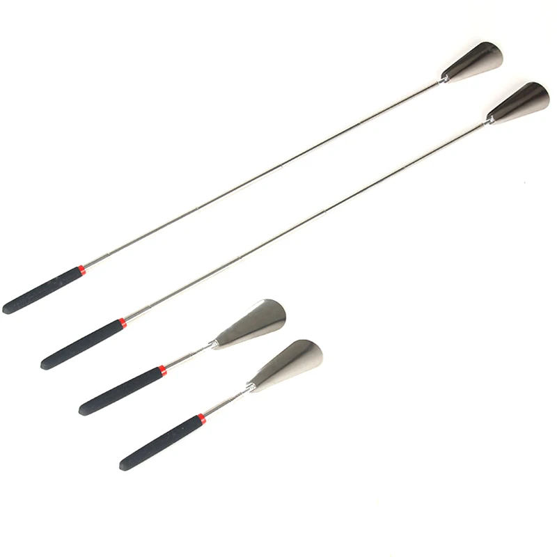 1PCS Shoe Lifter Adjustable Length Soft Silicone Handle Stick Stainless Steel Shoe Horn The Longest For Women Men Shoes