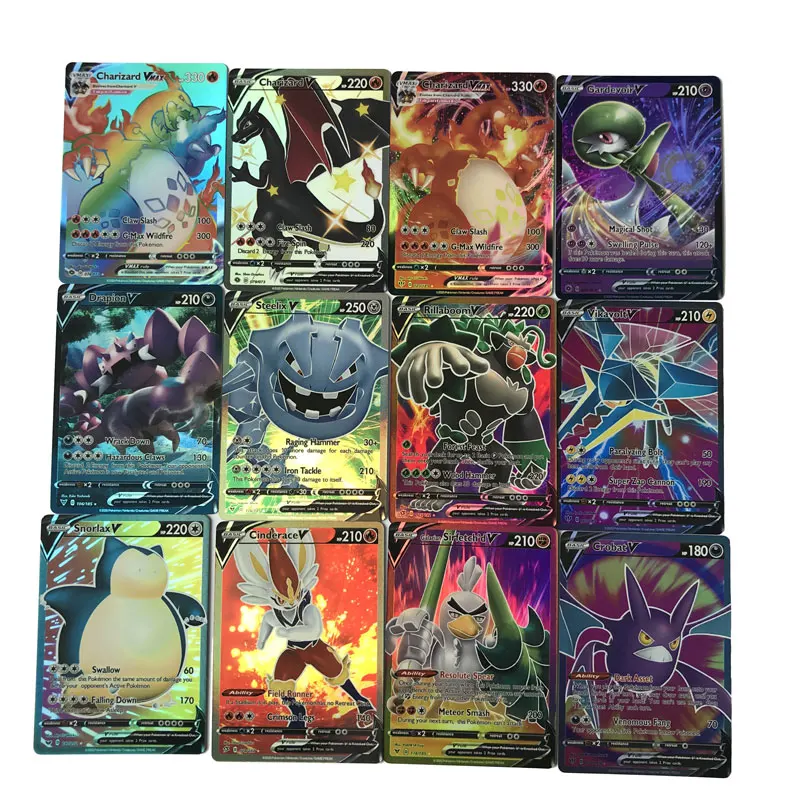 

30Pcs/Set Pokemon Cards Vmax Shining English Sword & Shield Booster GX Battle Carte Trading Game Card Kids Toys for Children
