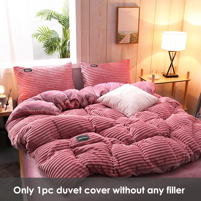 Зимний теплый пододеяльник из кораллового флиса 1 шт. покрывало не включает