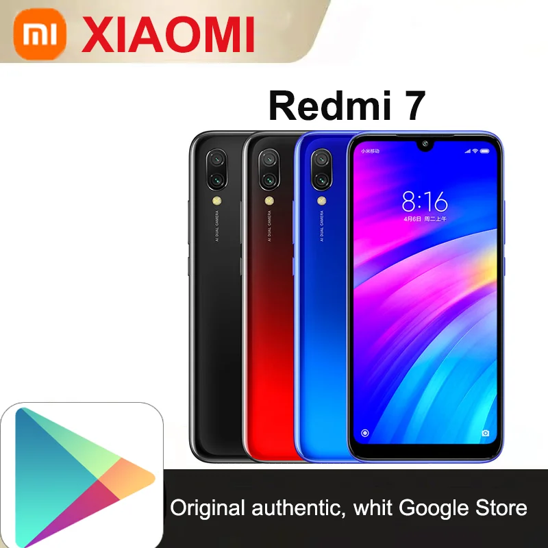Android Global Firmware Xiaomi Smartphone Redmi 7 4GB 64GB Googleplay Cellphone 4000mAh Fingerprint