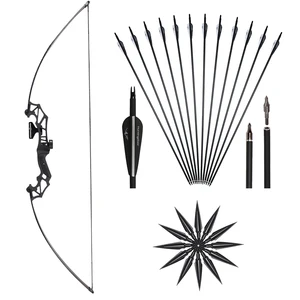 Комплект для стрельбы из лука и стрел, Рекурсивный лук и стрелы 30 фунтов40 фунтов, для правой руки, для взрослых, начинающих, уличных тренировок, охоты, 54 дюйма