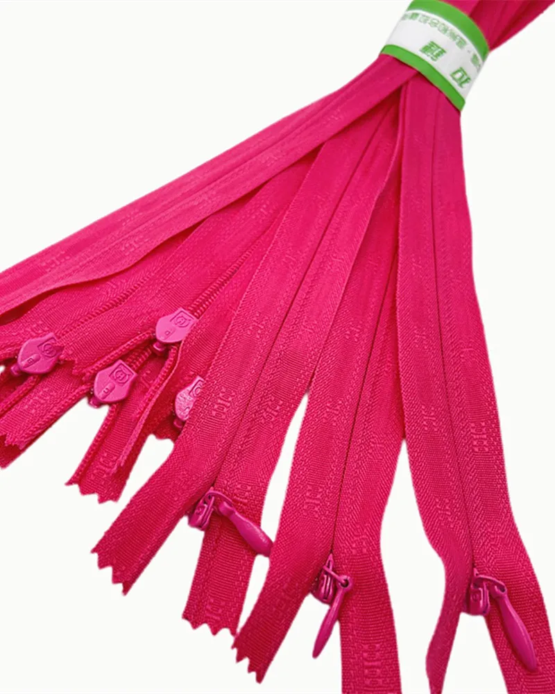 

15pcs/Pack Fushia Color 3# Total Length 28cm Invisible Zippers Nylon Coil Zipper Tailor For Handcraft Sewing Cloth Accessorie