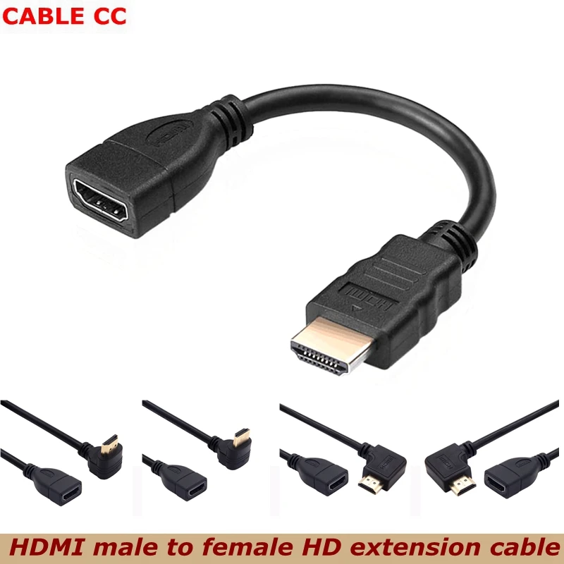 HDMI совместимый Удлинительный кабель штекер гнездо 90 градусов вверх вниз влево и