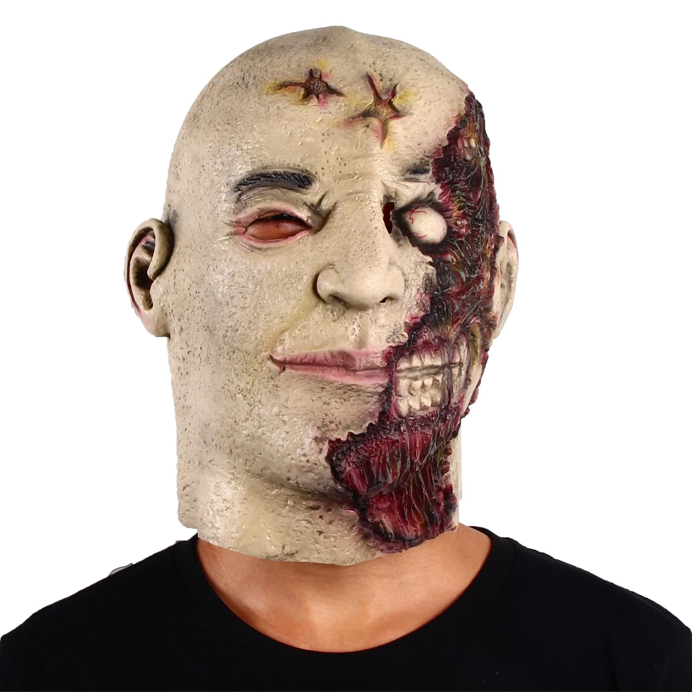 

Zombie Mask Scary Weird Face Halloween Horror Party Latex Headgear Haunted House Cosplay Tricky Props