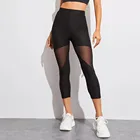Женские Бесшовные штаны для йоги, модные облегающие леггинсы для фитнеса с высокой талией, укороченные брюки для йоги D19 #