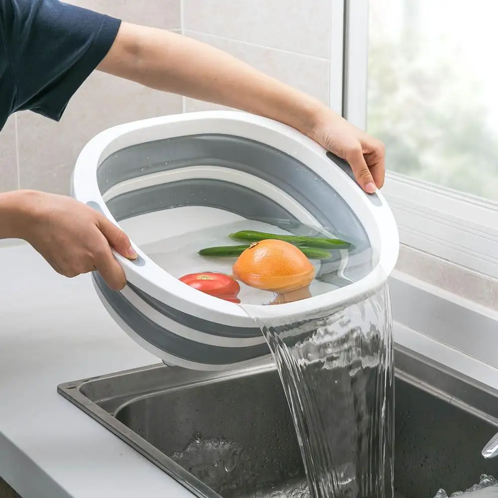 Большая складная корзина для овощей фруктов и раковина пластиковая экономия
