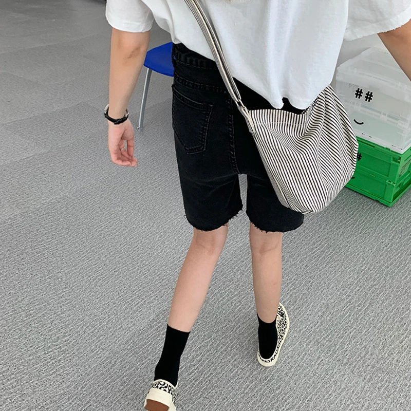 

Women's Denim Shorts Summer Fashion Black Basics Streetwear High Waist Casual Streetwear Ripped Jeans for Girls