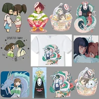 spirited away patch iron on transfer stickers for kids clothes vinyl heat iron on transfers cartoon anime no face man applique
