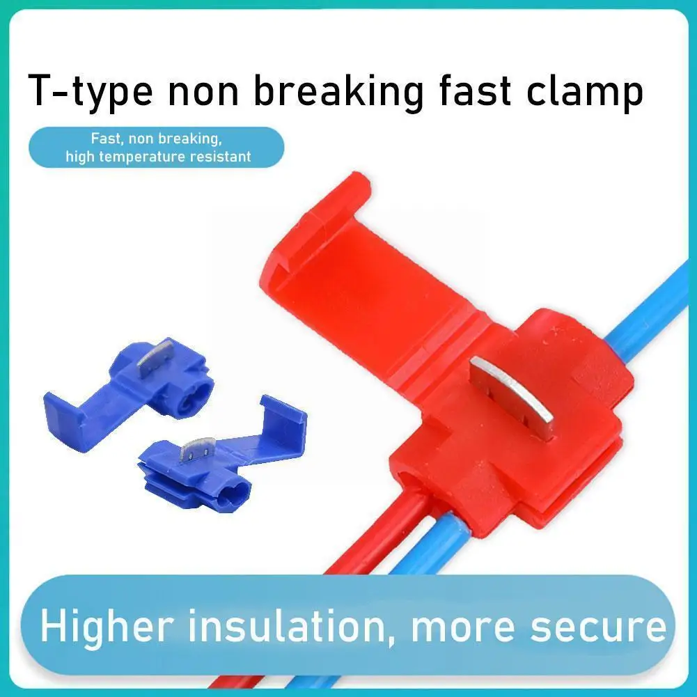 

10PCS Red Blue Wire Connector Without Breaking Cable Safety Crimp Insulated Home Electrical Accessories Terminals Quick Spl Q5U1